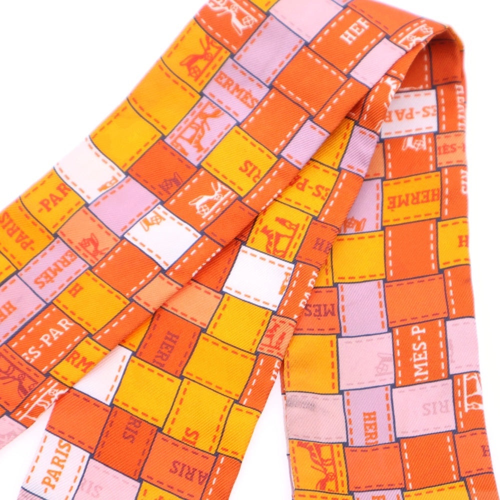 HERMES(エルメス) ツイリー ボルデュック オレンジ系 スカーフ シルク