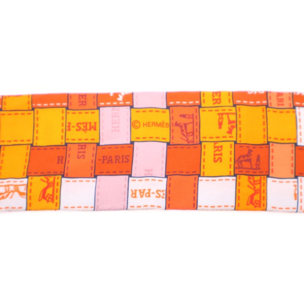 HERMES(エルメス) ツイリー ボルデュック オレンジ系 スカーフ シルク