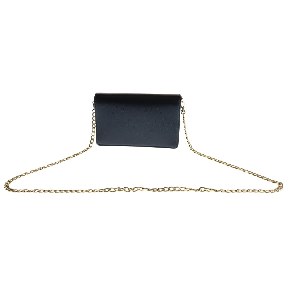 PRADA(プラダ) SAFFIANO LUX サフィアーノラックス レザーチェーンウォレット ショルダーバッグ ブラック レディース 1BP012
