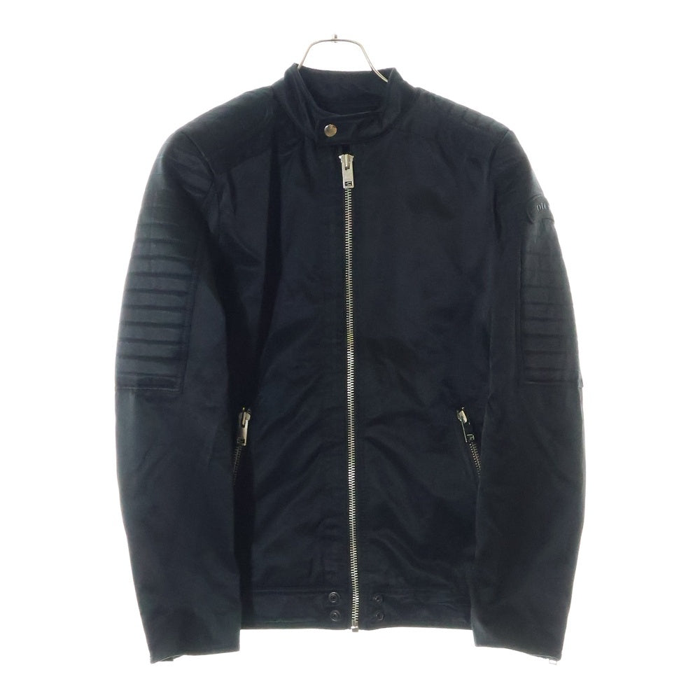 DIESEL(ディーゼル) ロゴワッペン付 ナイロンバイカージャケット ブルゾン ブラック