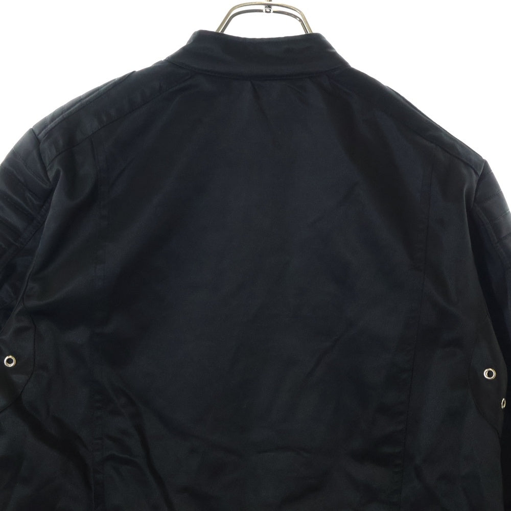 DIESEL(ディーゼル) ロゴワッペン付 ナイロンバイカージャケット ブルゾン ブラック