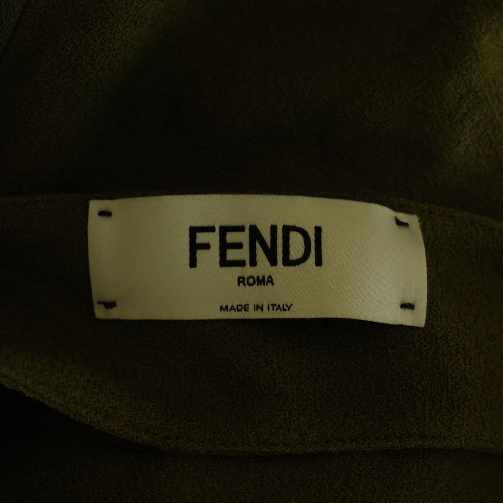 FENDI(フェンディ) レーヨン ノースリーブロングワンピース オリーブ レディース FDD167 ASZF