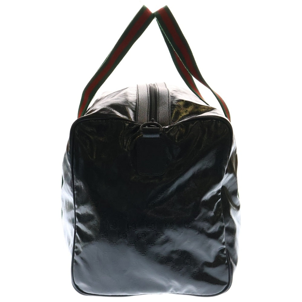 GUCCI(グッチ) GGクリスタル 2WAY レザー切替 ボストンバッグ ハンドバッグ ブラック 758664