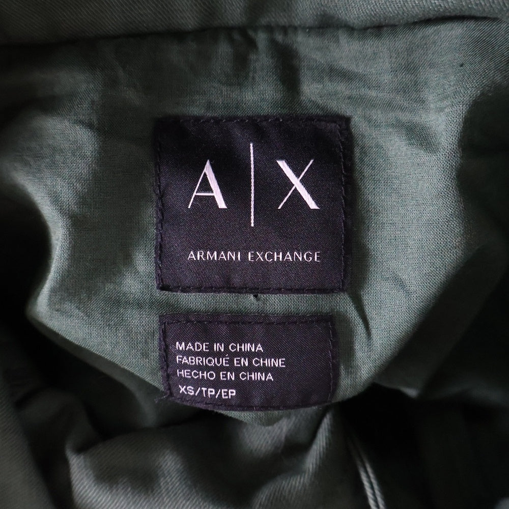 Armani Exchange(アルマーニ エクスチェンジ) フード付 ロゴ刻印 コットンジャケット ブルゾン グリーン レディース 6YYK02 YN21Z