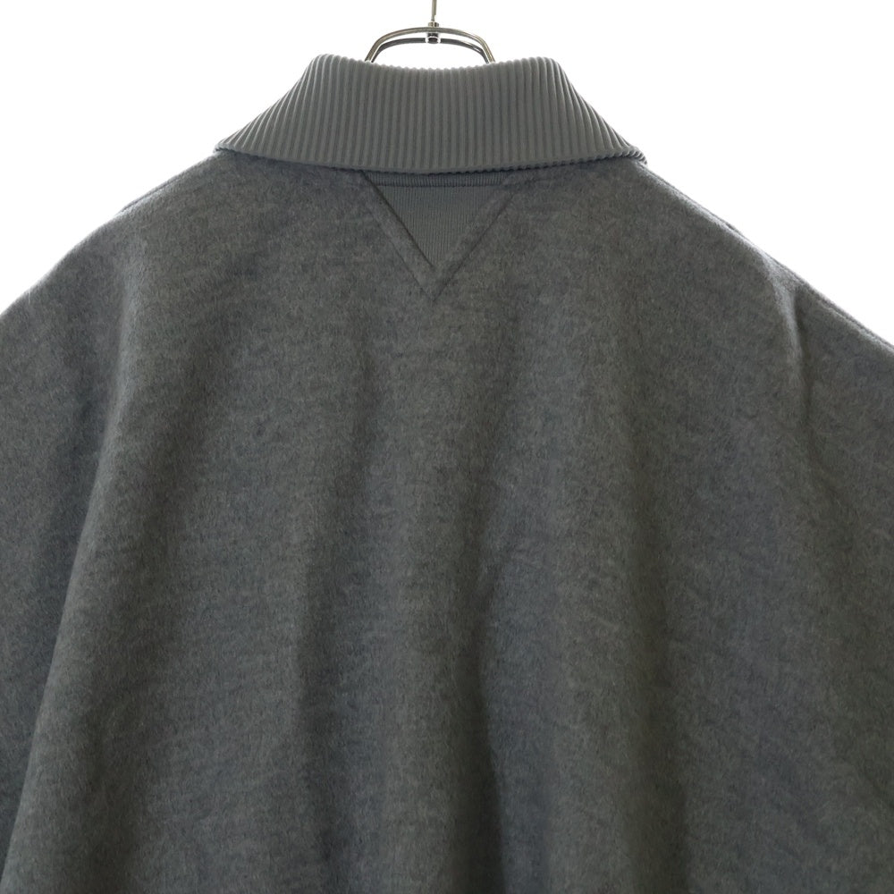 LOUIS VUITTON(ルイヴィトン) 21AW スポーティー ハイネックダブルフェイス ケープ ウール モノグラム ジップアップ ポンチョ グレー レディース RW212W NUV FLCO18