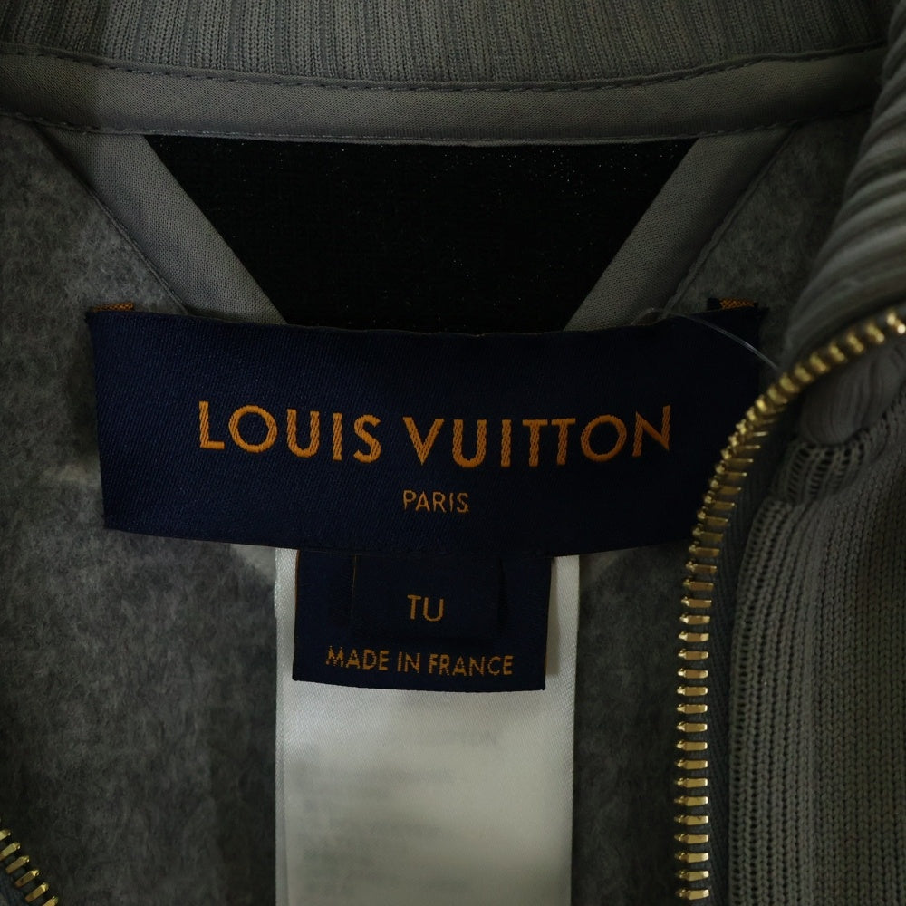 LOUIS VUITTON(ルイヴィトン) 21AW スポーティー ハイネックダブルフェイス ケープ ウール モノグラム ジップアップ ポンチョ グレー レディース RW212W NUV FLCO18