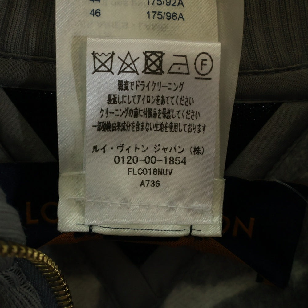 LOUIS VUITTON(ルイヴィトン) 21AW スポーティー ハイネックダブルフェイス ケープ ウール モノグラム ジップアップ ポンチョ グレー レディース RW212W NUV FLCO18