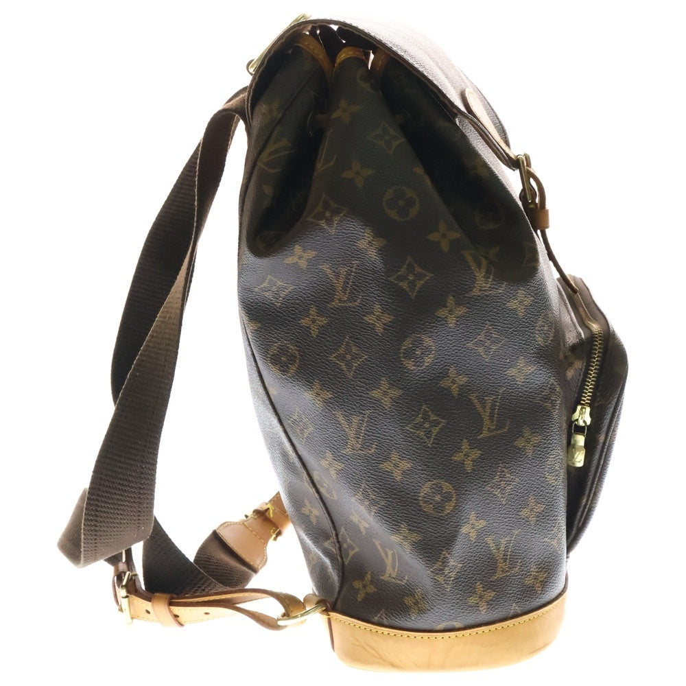 LOUIS VUITTON(ルイヴィトン) モノグラム モンスリGM リュックサック バックパック ブラウン レザー×PVC ゴールド金具 M51135