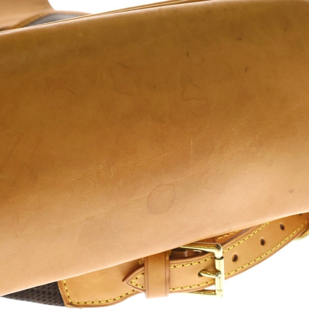 LOUIS VUITTON(ルイヴィトン) モノグラム モンスリGM リュックサック バックパック ブラウン レザー×PVC ゴールド金具 M51135