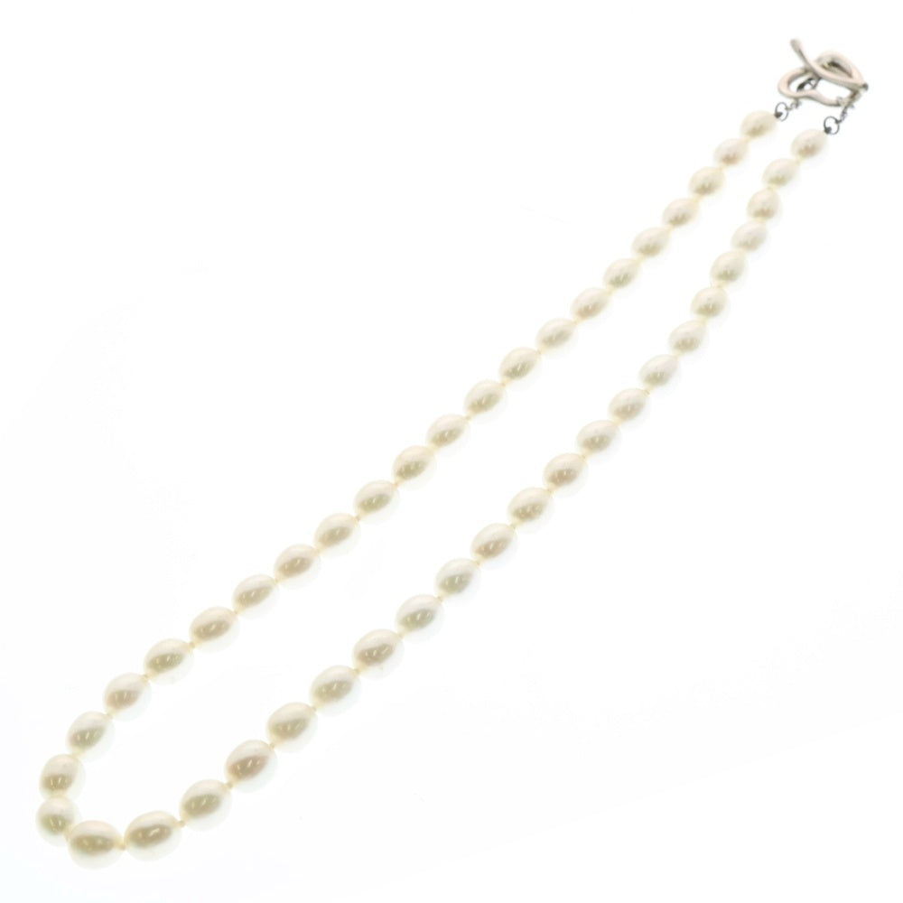 TIFFANY&Co(ティファニー) オープンハート パール ネックレス SV925 25.4g ペンダント ホワイト×シルバー