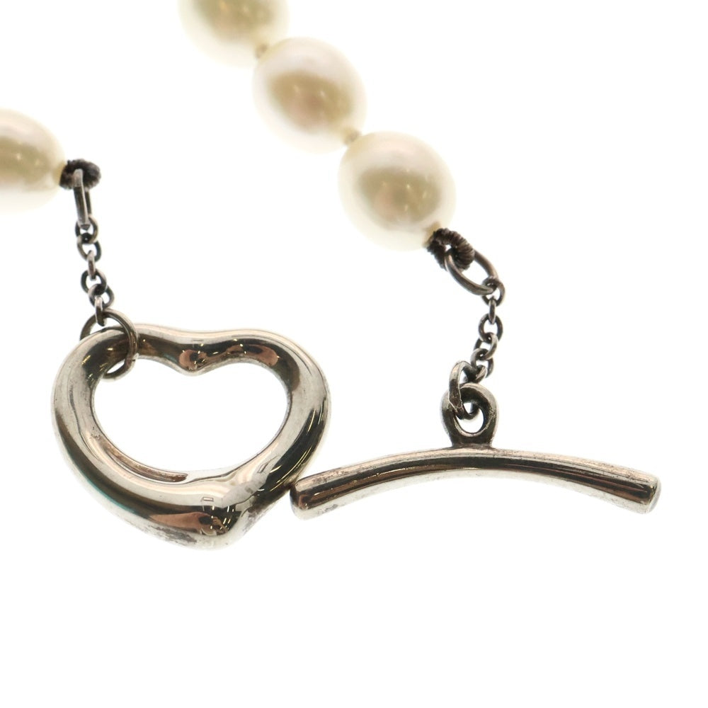 TIFFANY&Co(ティファニー) オープンハート パール ネックレス SV925 25.4g ペンダント ホワイト×シルバー