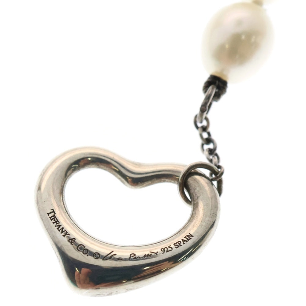 TIFFANY&Co(ティファニー) オープンハート パール ネックレス SV925 25.4g ペンダント ホワイト×シルバー