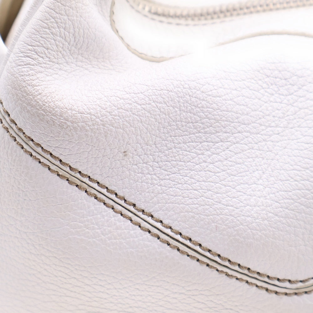 TOD'S(トッズ) ワンショルダーバッグ ハンドバッグ ホワイト シルバー金具 レザー