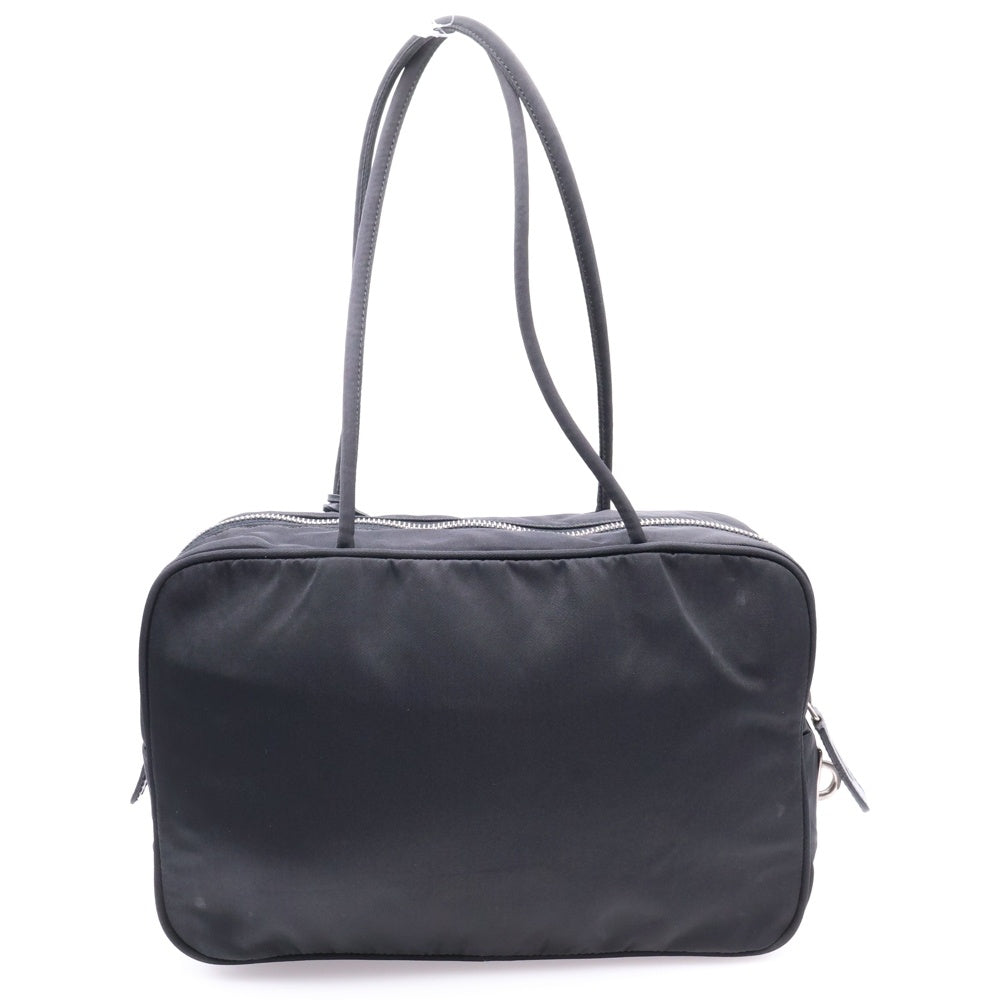 PRADA(プラダ) トートバッグ ハンドバッグ ミニバッグ トライアングルロゴプレート ブラック シルバー金具 テスート ナイロン