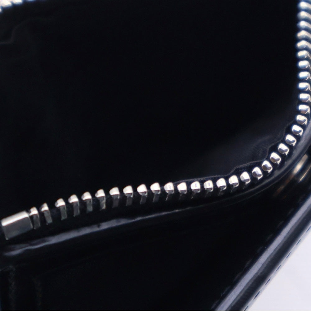 SAINT LAURENT PARIS(サンローランパリ) YSLロゴ 二つ折り財布 コンパクトウォレット カードケース ブラック シルバー金具 レザー 575726