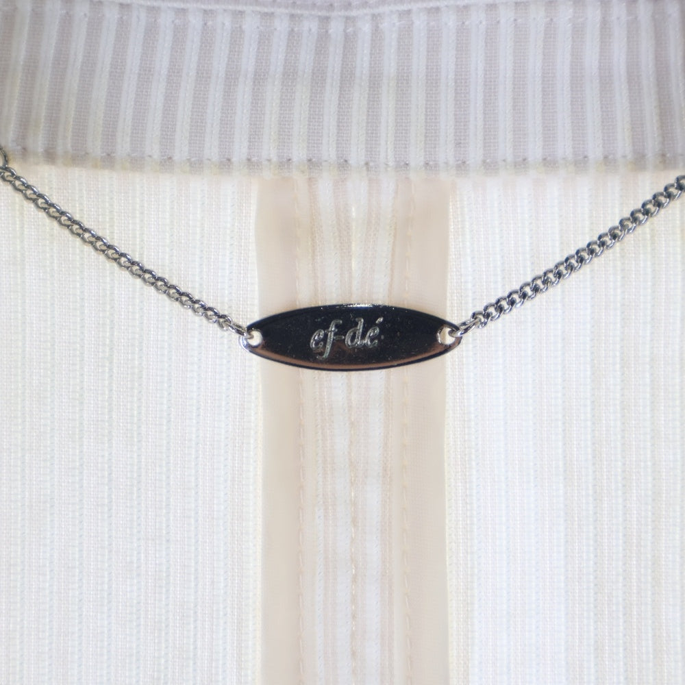 NO BRAND(ノーブランド) ef-da ストライプ総柄 1B テーラードジャケット ホワイト レディース