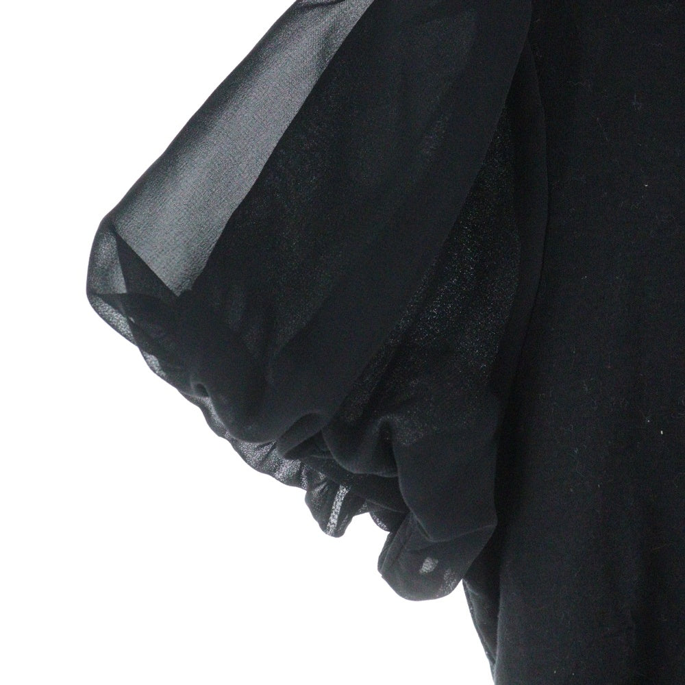 M-PREMIER(エムプルミエ) フリル半袖トップス ブラック 〇