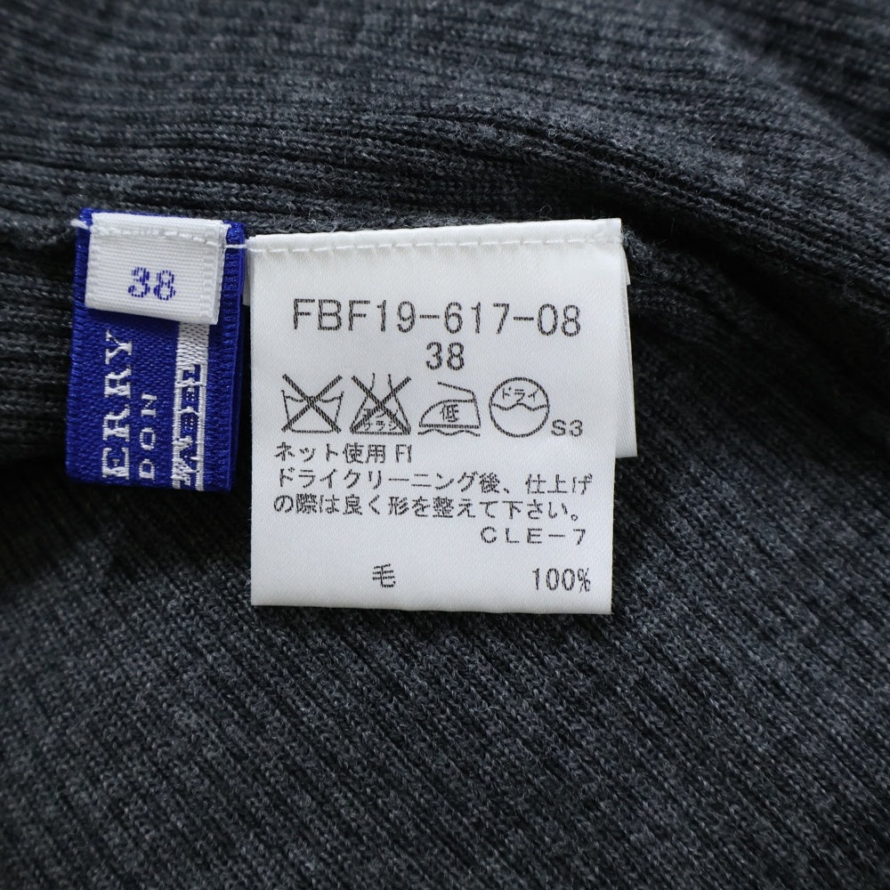 BURBERRY BLUE LABEL(バーバリーブルーレーベル) タートルネックニット半袖Tシャツ グレー