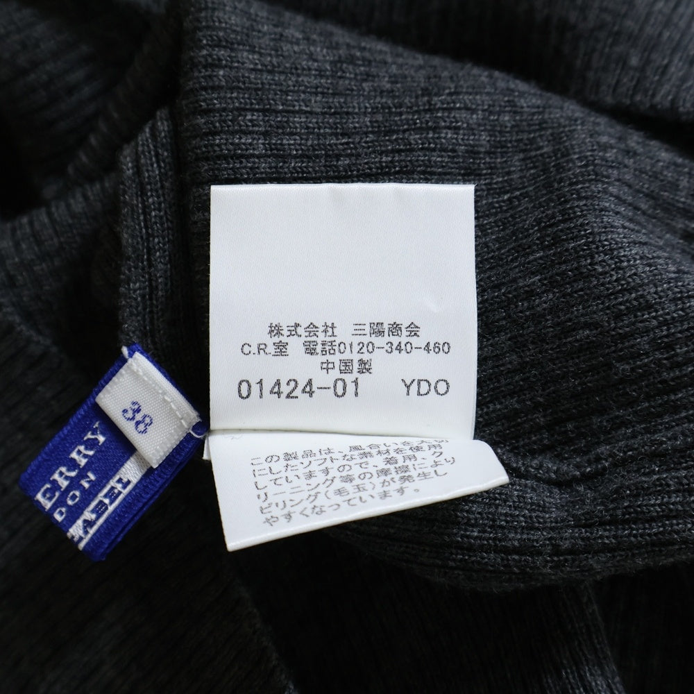 BURBERRY BLUE LABEL(バーバリーブルーレーベル) タートルネックニット半袖Tシャツ グレー