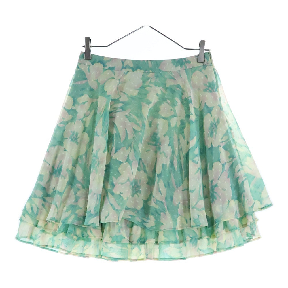 TOCCA(トッカ) TOCCA トッカ フラワー総柄プリントシアーフリル ティアード ミニスカート グリーン レディース