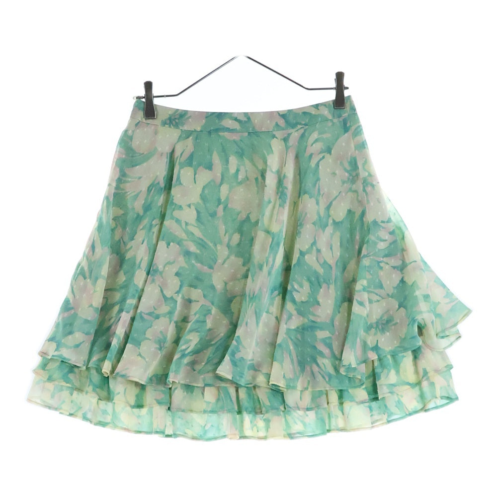 TOCCA(トッカ) TOCCA トッカ フラワー総柄プリントシアーフリル ティアード ミニスカート グリーン レディース