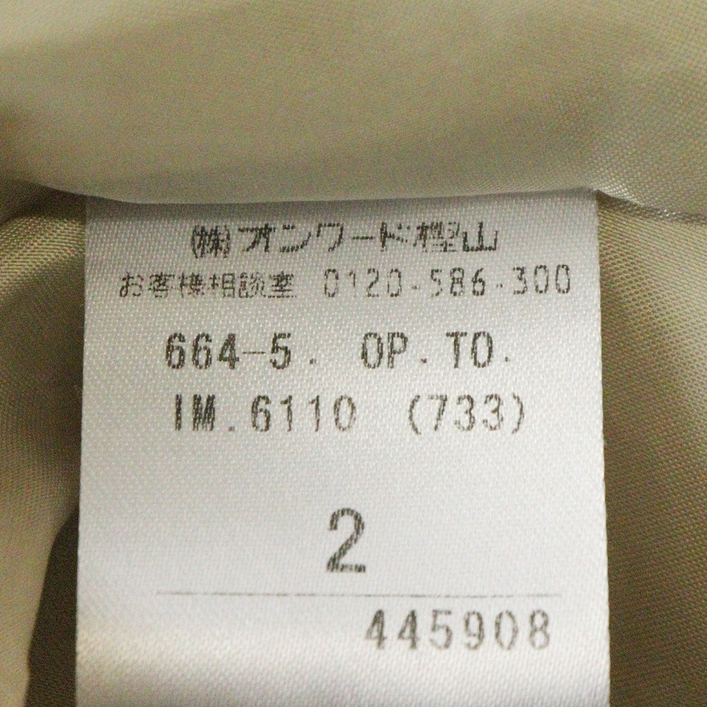 オンワード樫山(オンワードカシヤマ) 刺繍 フラワー総柄 キュプラコットン ノースリーブ ミディアムワンピース ドレス ベージュ レディース