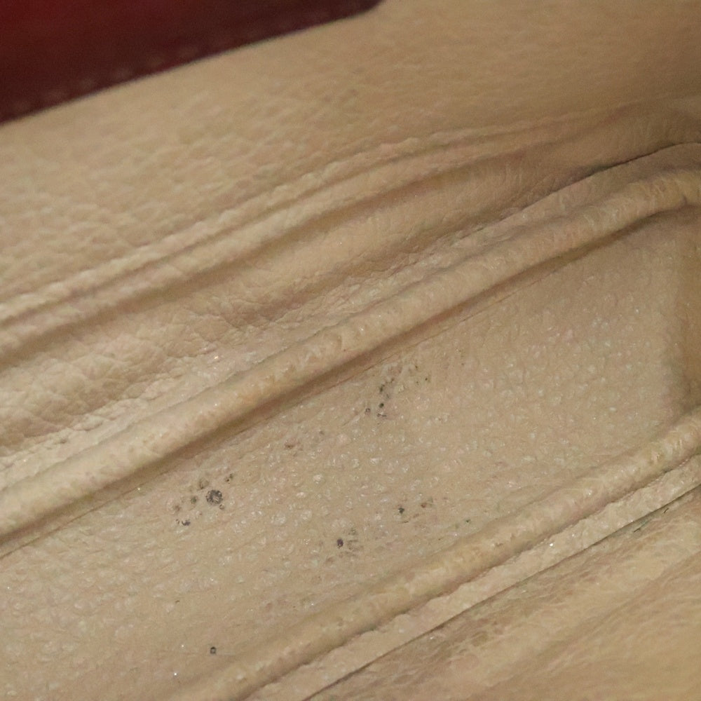 Christian Dior(クリスチャンディオール) カナージュ ポーチ メイクポーチ ケース 小物入れ レッド ゴールド金具 エナメル