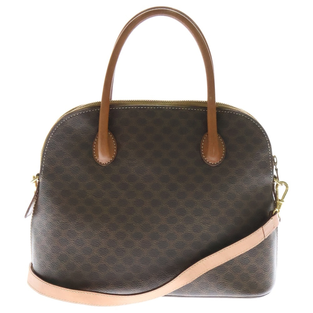 CELINE(セリーヌ) マカダム 2WAY ショルダーバッグ ハンドバッグ ブラウン PVC×レザー