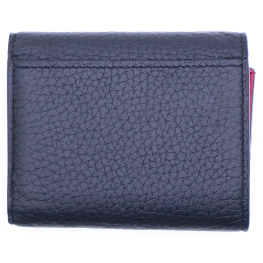 LOUIS VUITTON(ルイヴィトン) ポルトフォイユ・カプシーヌ コンパクトウォレット 三つ折り財布 コインケース ブラック ノワール ゴールド金具 M62157