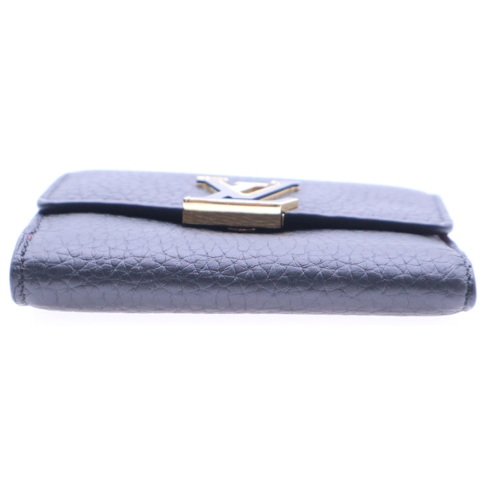 LOUIS VUITTON(ルイヴィトン) ポルトフォイユ・カプシーヌ コンパクトウォレット 三つ折り財布 コインケース ブラック ノワール ゴールド金具 M62157