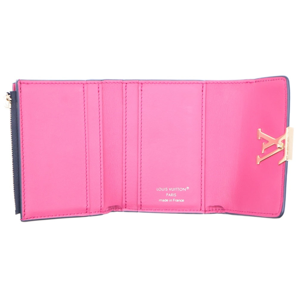 LOUIS VUITTON(ルイヴィトン) ポルトフォイユ・カプシーヌ コンパクトウォレット 三つ折り財布 コインケース ブラック ノワール ゴールド金具 M62157
