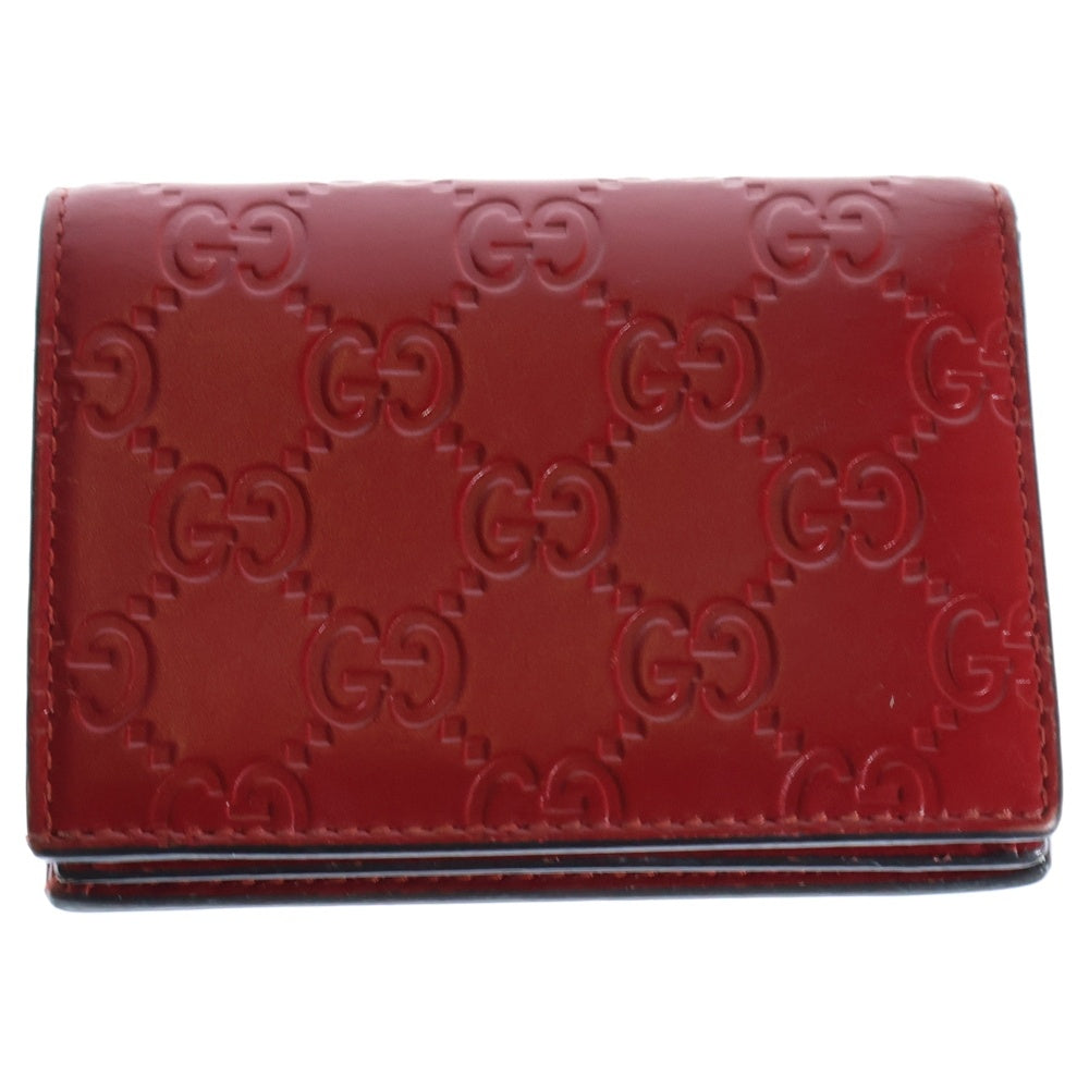 GUCCI(グッチ) グッチシマ チェリー コンパクトウォレット 三つ折り財布 レッド ゴールド金具 レザー 476050