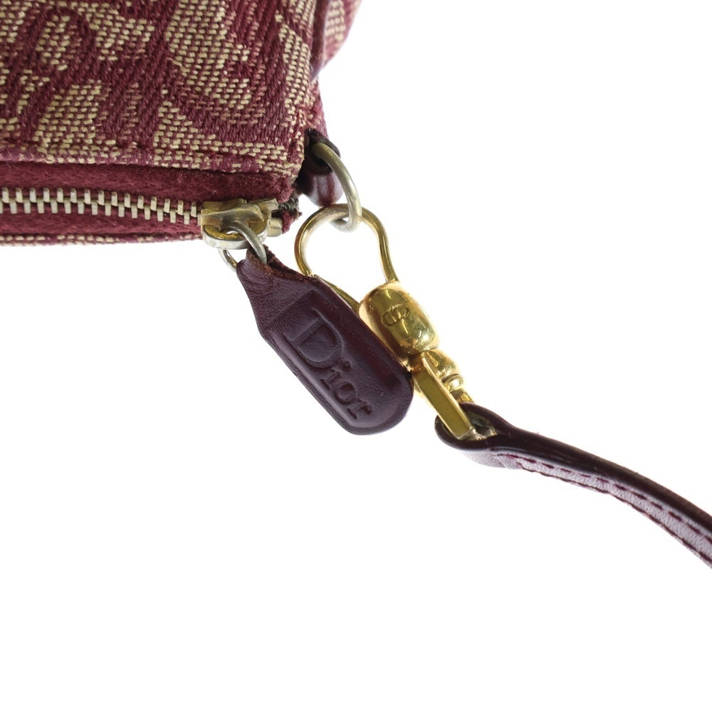 Christian Dior(クリスチャンディオール) サドルバッグ ミニバッグ ハンドバッグ ポーチ ケース ゴールド金具 ボルドー キャンバス