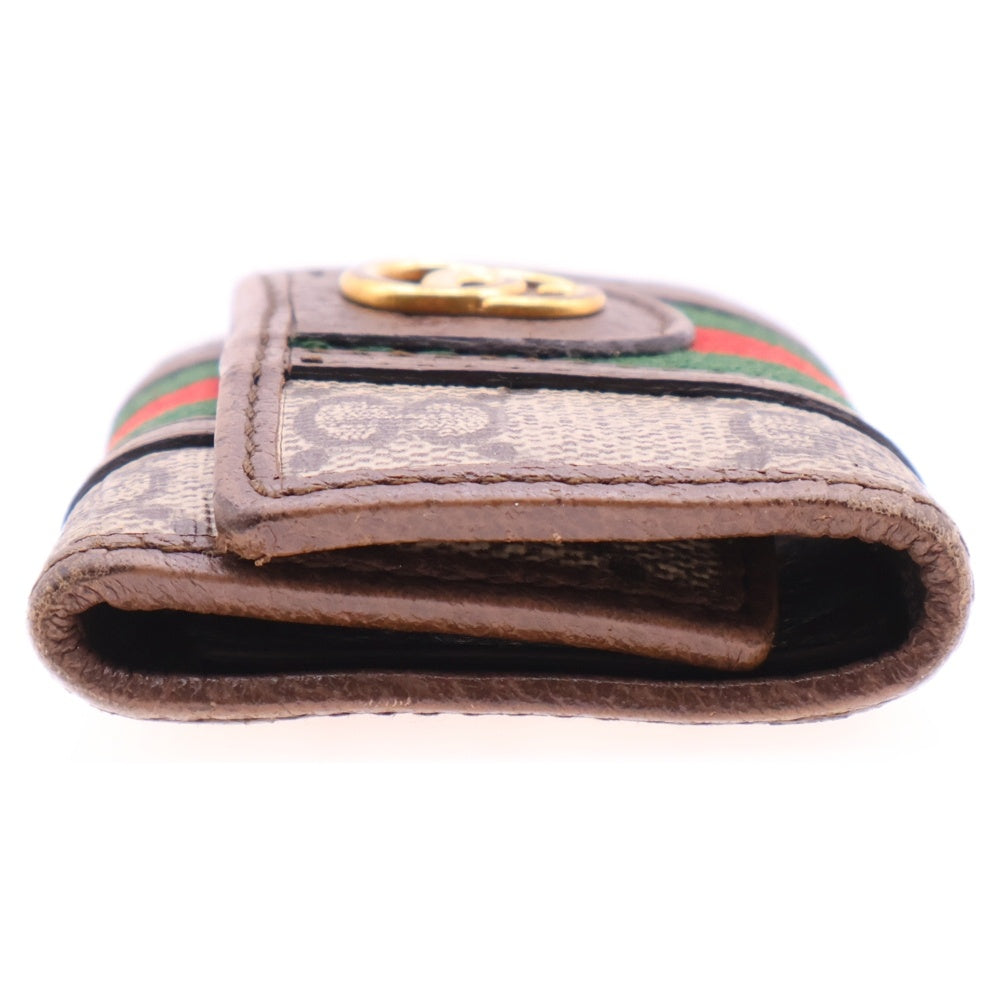 GUCCI(グッチ) GGスプリーム オフィディア キーケース キーリング バッグチャーム ゴールド金具 キャンバス×レザー ベージュ×ブラウン 603732