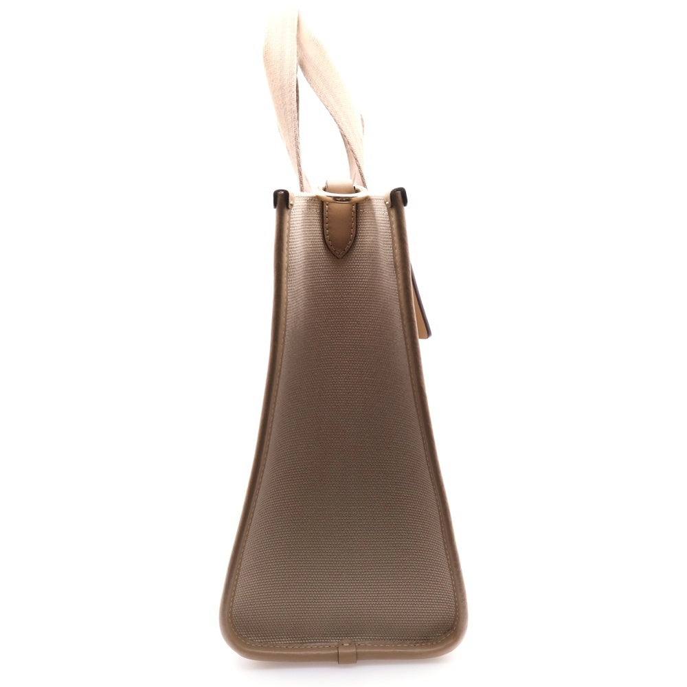 COACH(コーチ) スミス トートバッグ ハンドバッグ ゴールド金具 ベージュ キャンバス×レザー CAK93