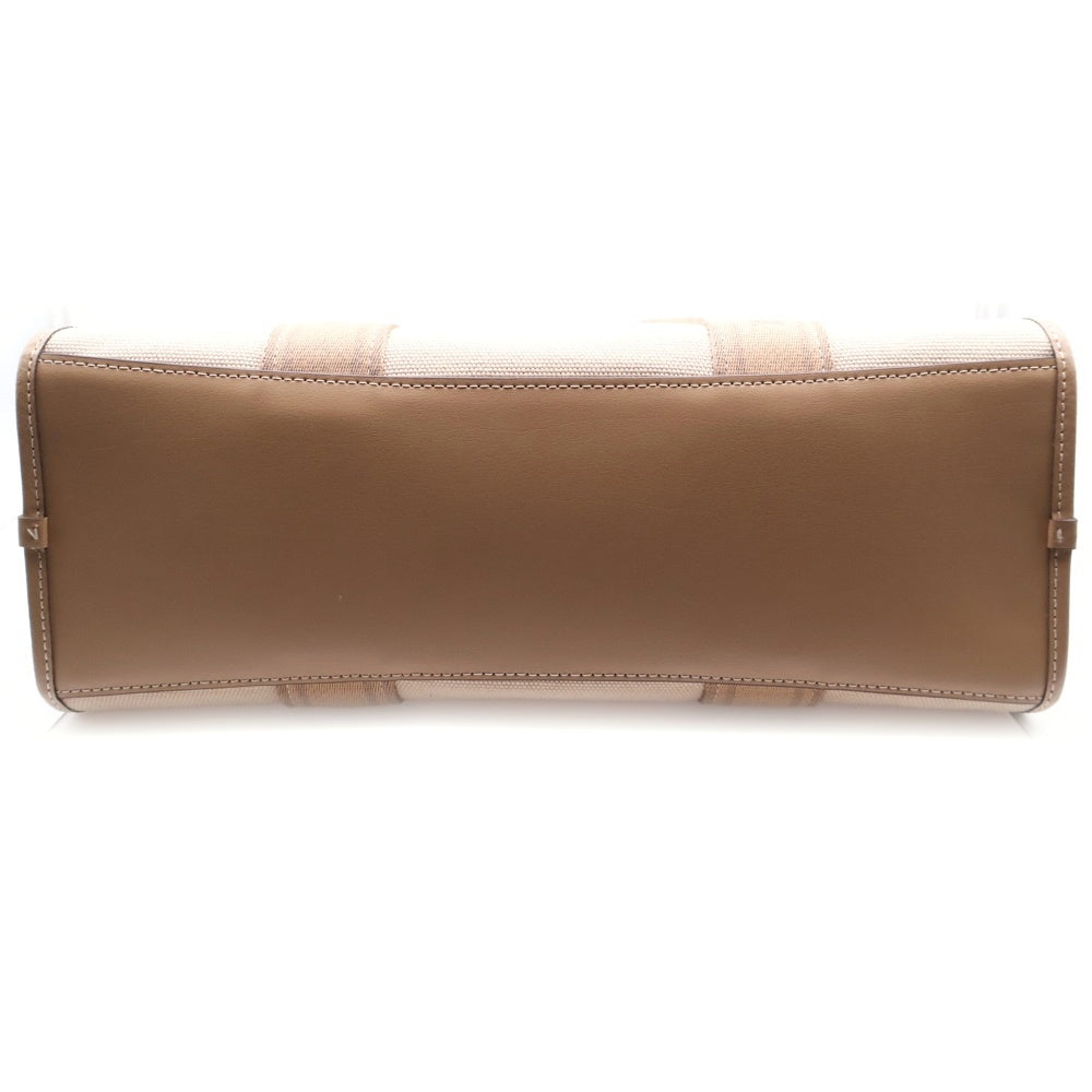 COACH(コーチ) スミス トートバッグ ハンドバッグ ゴールド金具 ベージュ キャンバス×レザー CAK93
