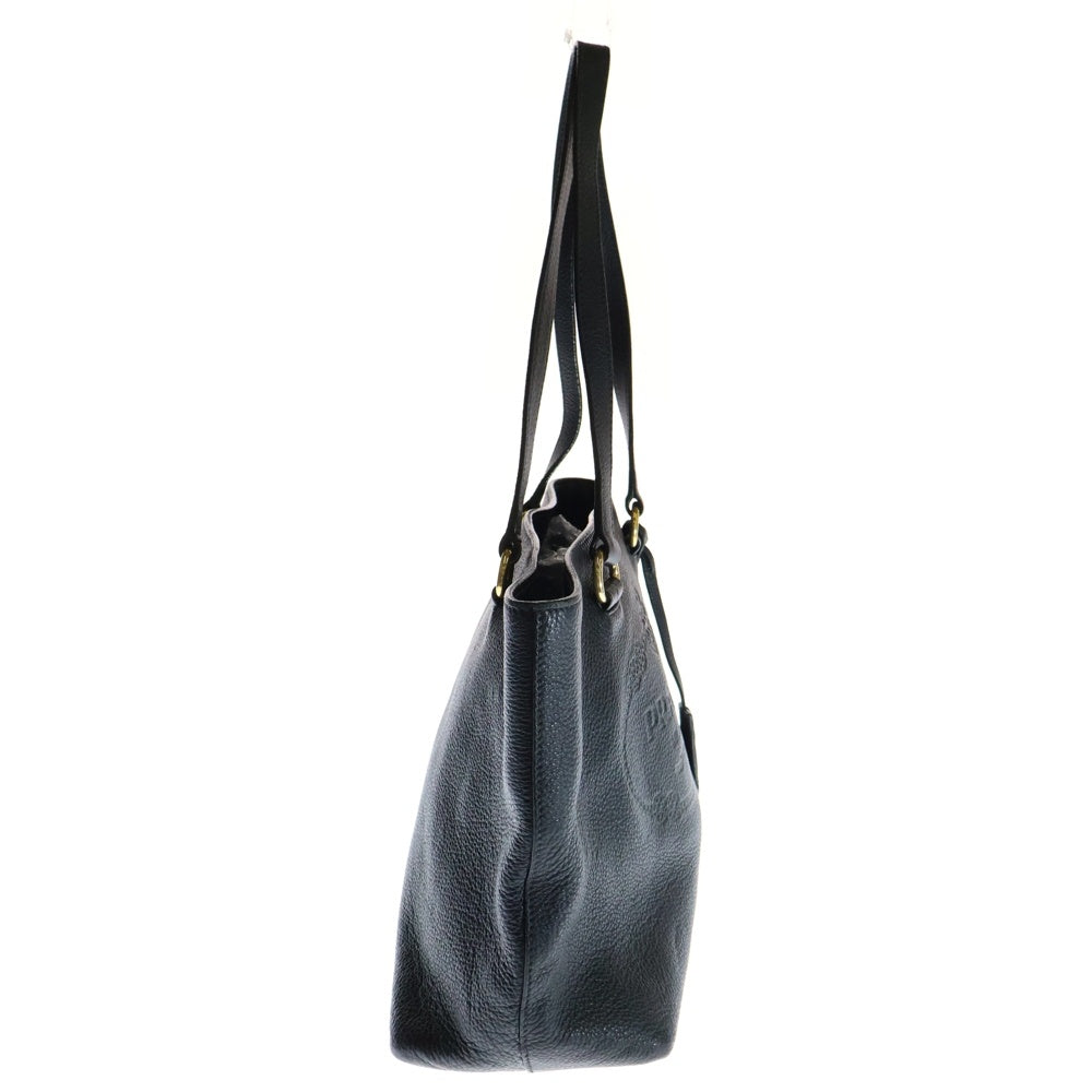 PRADA(プラダ) ロゴトートバッグ ハンドバッグ レザー ブラック ゴールド金具 1BG100