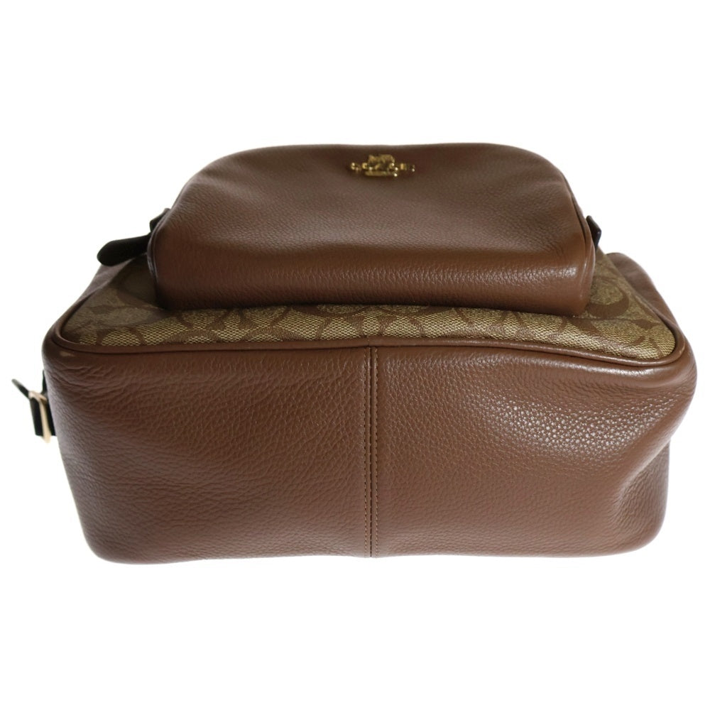 COACH(コーチ) シグネチャー ロゴ レザー バックパック リュックサック ブラウン 5671