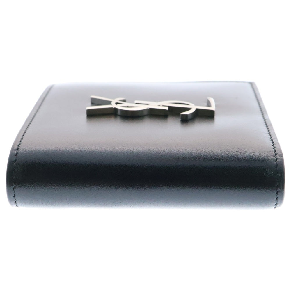 SAINT LAURENT PARIS(サンローランパリ) カサンドラ 二つ折り財布 カードケース ウォレット ブラック シルバー金具 レザー 453276
