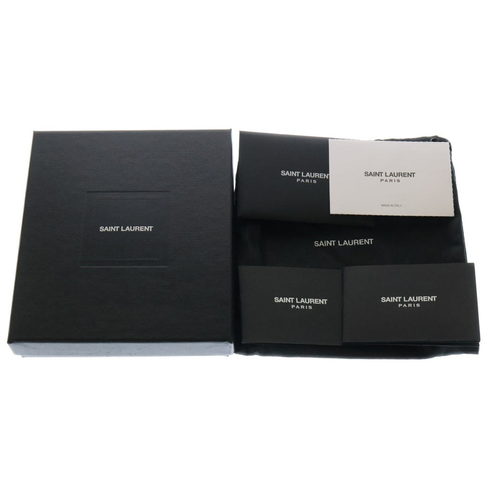 SAINT LAURENT PARIS(サンローランパリ) カサンドラ 二つ折り財布 カードケース ウォレット ブラック シルバー金具 レザー 453276