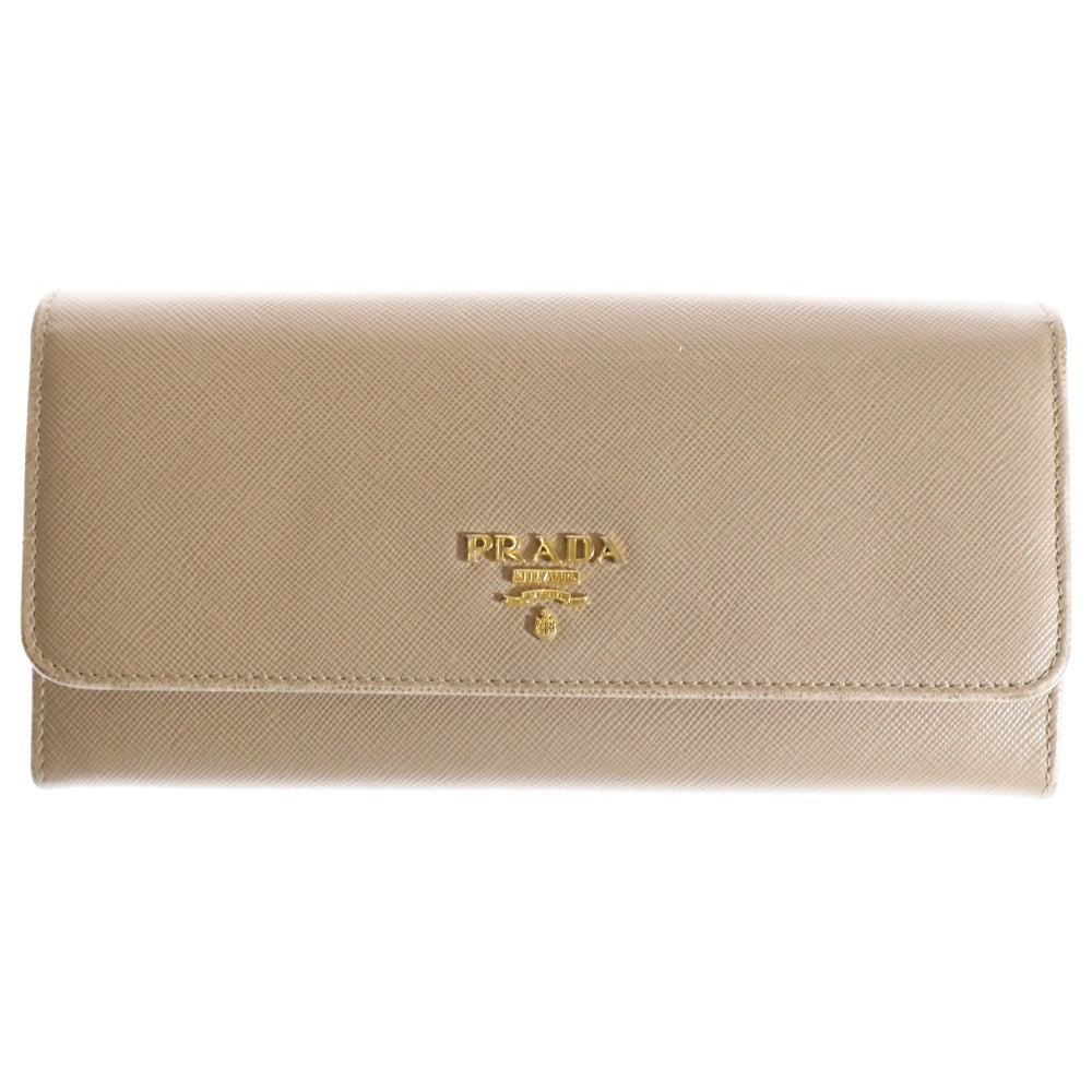 PRADA(プラダ) サフィアーノ 長財布 ロングウォレット カードケース ゴールド金具 ベージュ レザー 1M1132