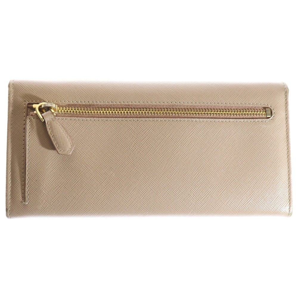 PRADA(プラダ) サフィアーノ 長財布 ロングウォレット カードケース ゴールド金具 ベージュ レザー 1M1132