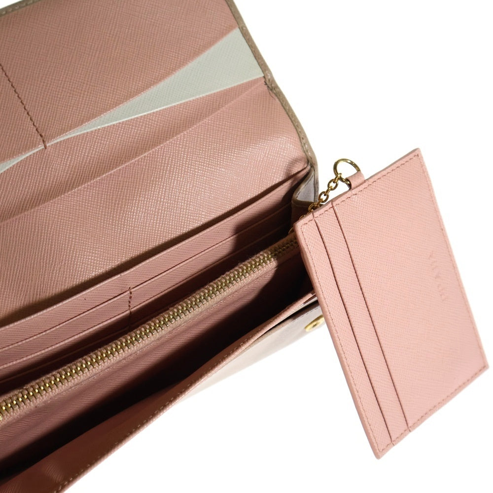 PRADA(プラダ) サフィアーノ 長財布 ロングウォレット カードケース ゴールド金具 ベージュ レザー 1M1132
