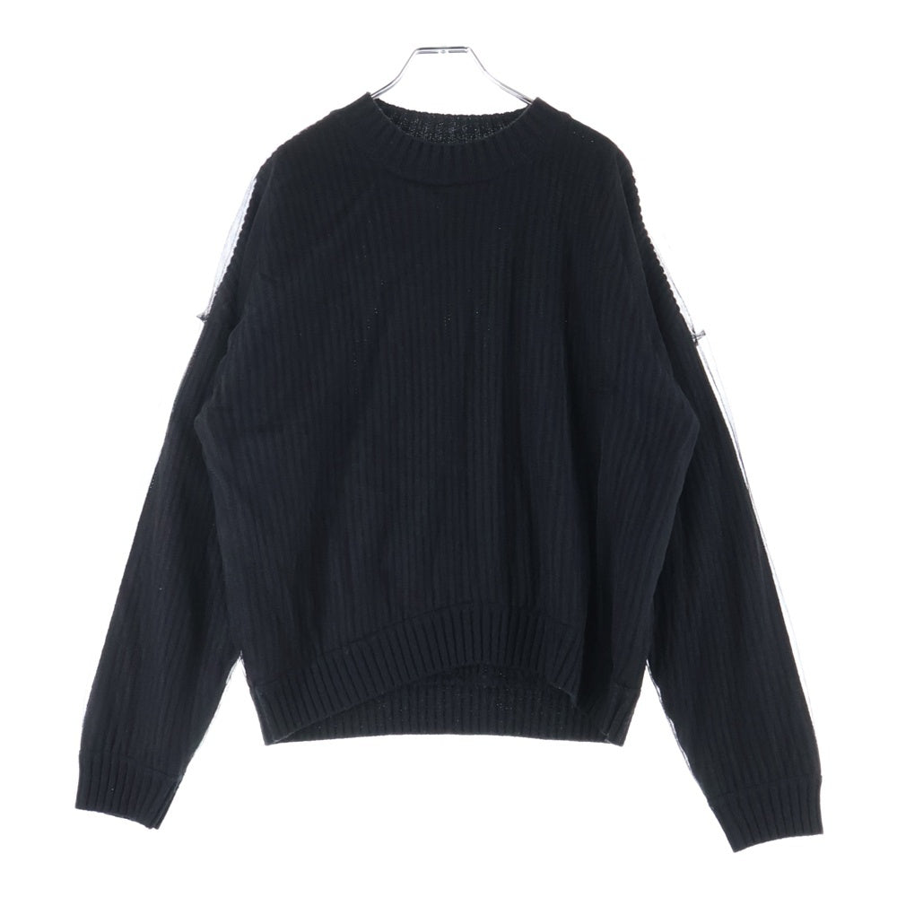 REKISAMI(レキサミ) チュール レイヤード ウール混 アクリルニット セーター ブラック レディース