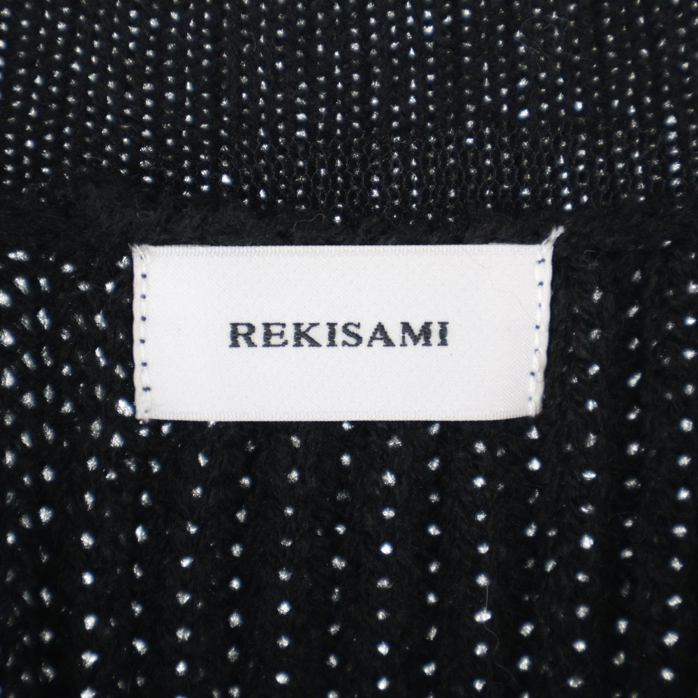 REKISAMI(レキサミ) チュール レイヤード ウール混 アクリルニット セーター ブラック レディース