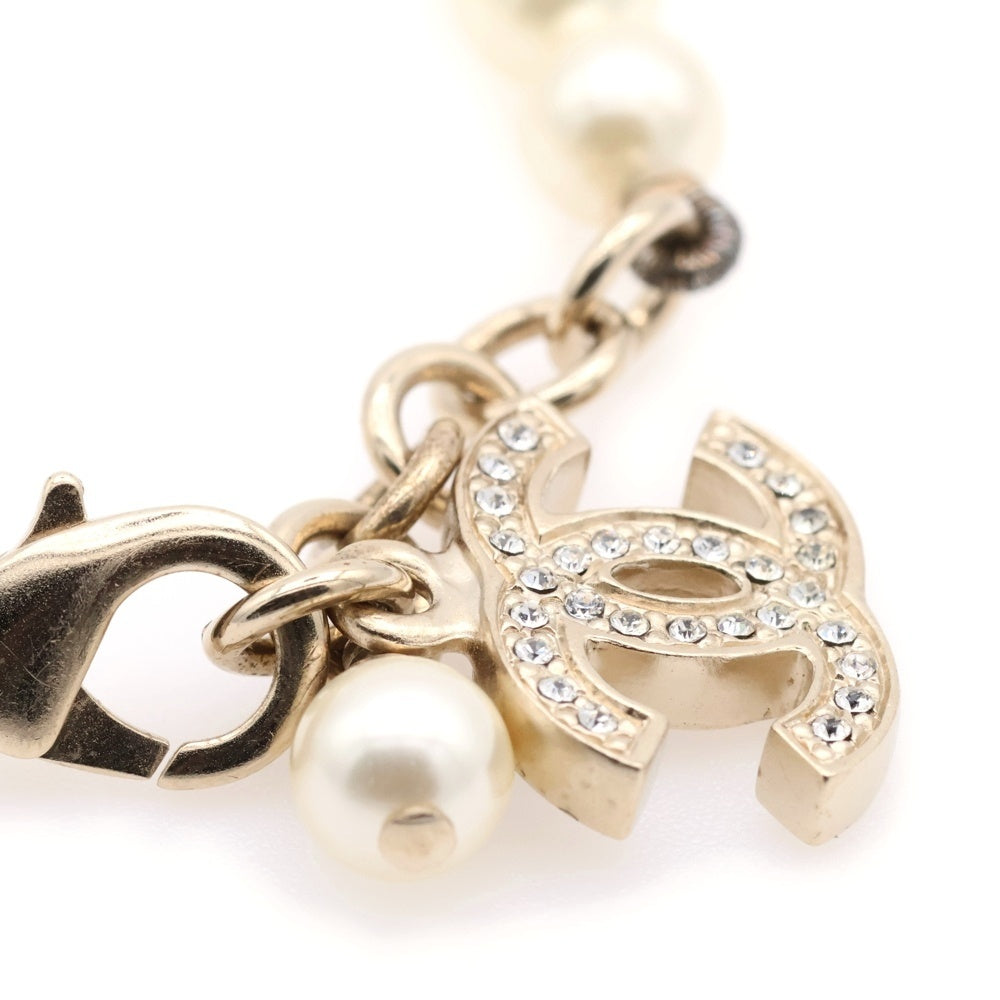 CHANEL(シャネル) ココマーク フェイクパールブレスレット ホワイト ゴールド GP A13S