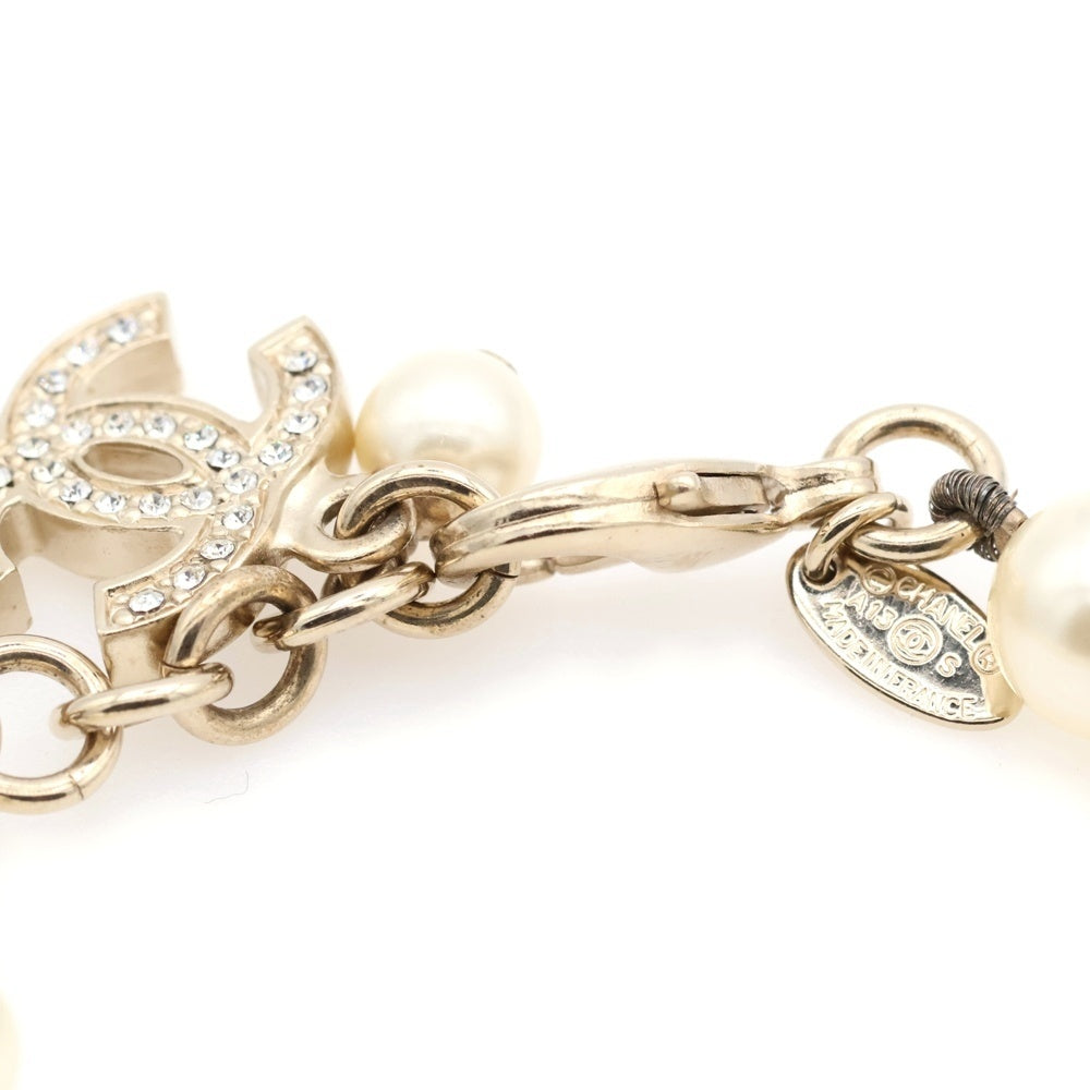 CHANEL(シャネル) ココマーク フェイクパールブレスレット ホワイト ゴールド GP A13S