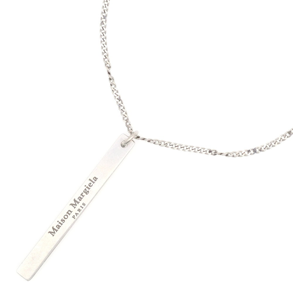 Maison Margiela(メゾンマルジェラ) メタルバー ロゴ ペンダント チェーンネックレス シルバー SM1UU0029 SV0091