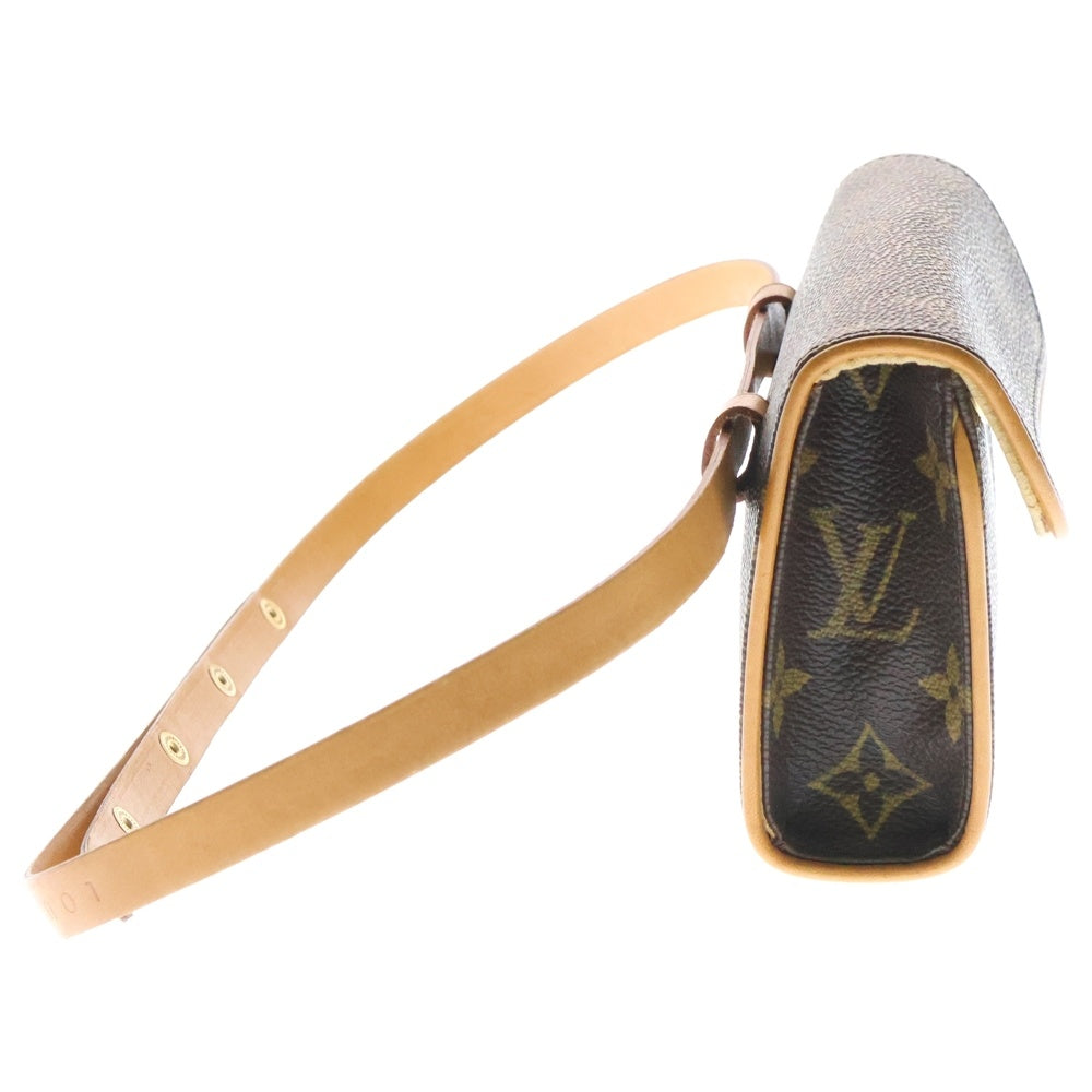 LOUIS VUITTON(ルイヴィトン) ポシェットフロランティーヌ モノグラム PVC レザー ボディ ウエスト バッグ ポーチ ゴールド金具 ブラウン M51855 FL1012