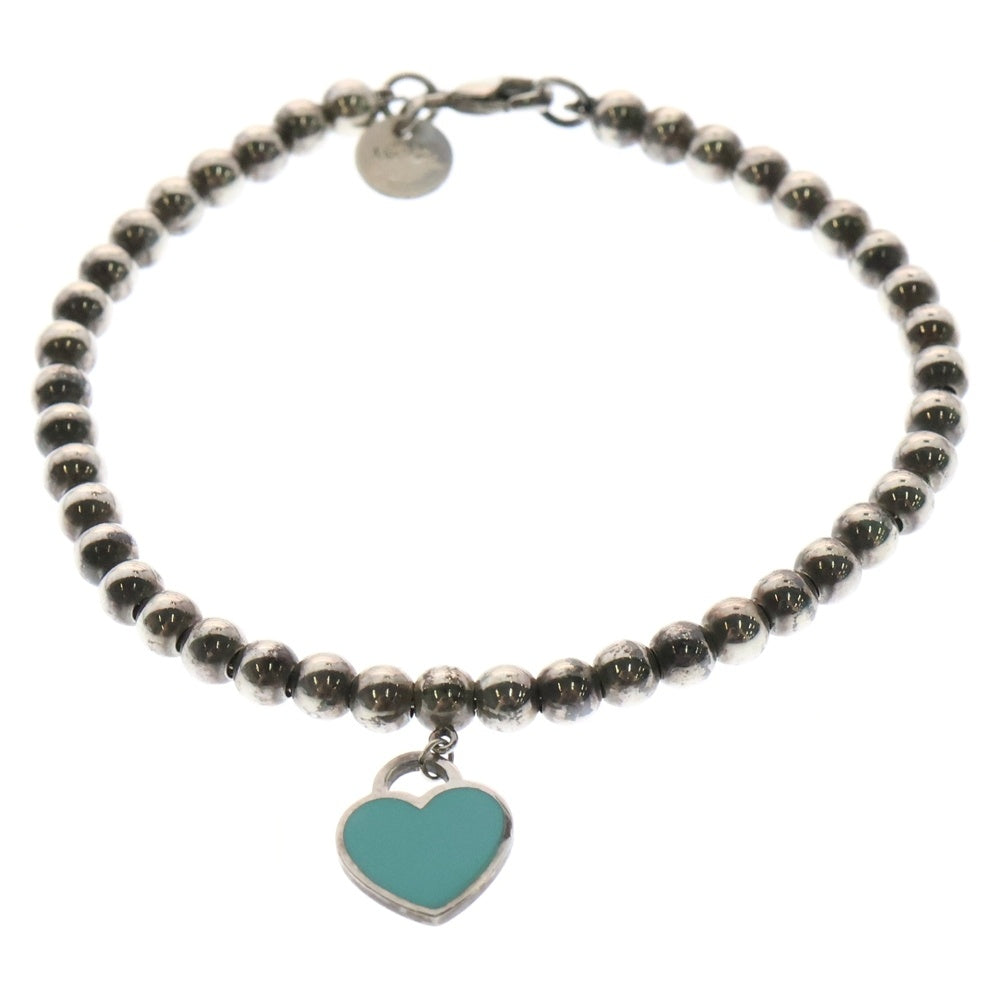 TIFFANY&Co(ティファニー) SV925 ハート タグ ビーズ ブレスレット シルバー 5.5g